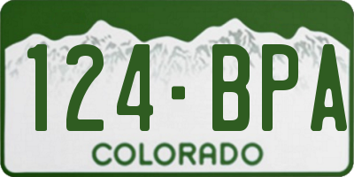 CO license plate 124BPA