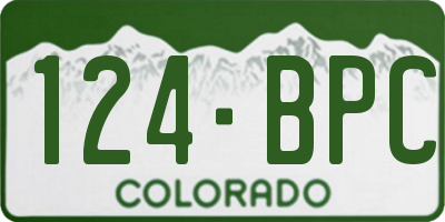CO license plate 124BPC