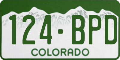 CO license plate 124BPD