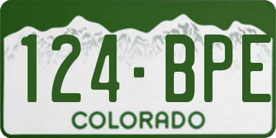 CO license plate 124BPE