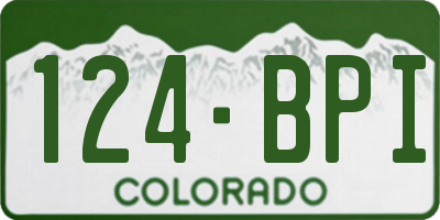 CO license plate 124BPI