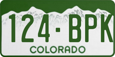 CO license plate 124BPK