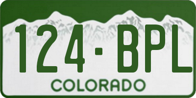 CO license plate 124BPL