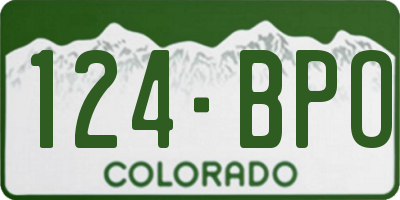 CO license plate 124BPO