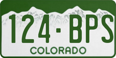 CO license plate 124BPS
