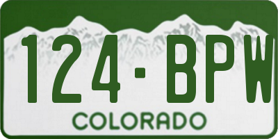 CO license plate 124BPW