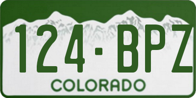 CO license plate 124BPZ