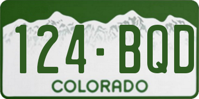 CO license plate 124BQD