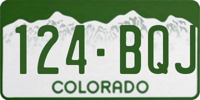 CO license plate 124BQJ