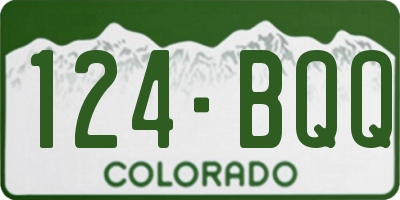 CO license plate 124BQQ