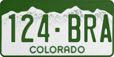 CO license plate 124BRA