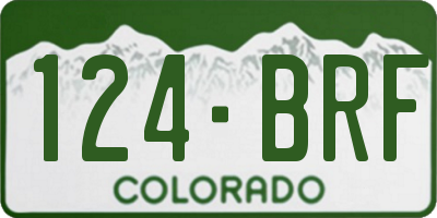 CO license plate 124BRF