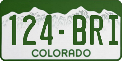CO license plate 124BRI