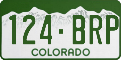 CO license plate 124BRP