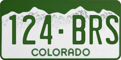 CO license plate 124BRS
