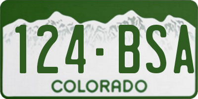 CO license plate 124BSA
