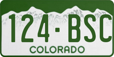CO license plate 124BSC