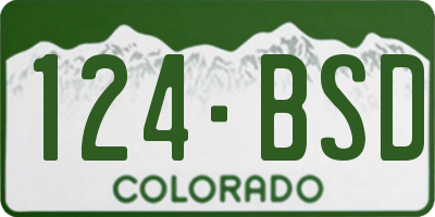 CO license plate 124BSD