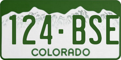 CO license plate 124BSE