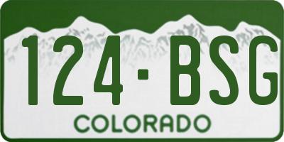 CO license plate 124BSG