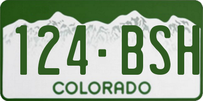 CO license plate 124BSH