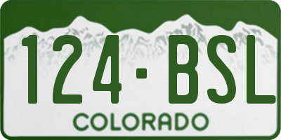 CO license plate 124BSL