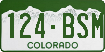 CO license plate 124BSM