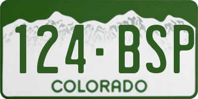 CO license plate 124BSP