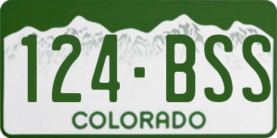 CO license plate 124BSS
