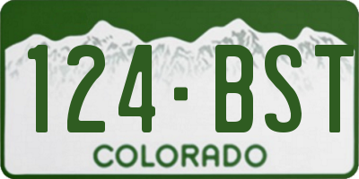 CO license plate 124BST