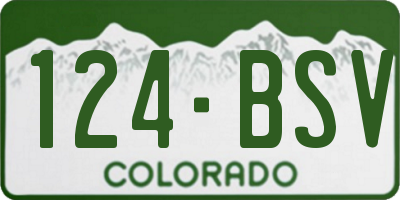 CO license plate 124BSV
