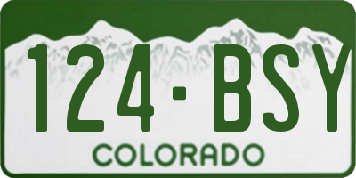 CO license plate 124BSY