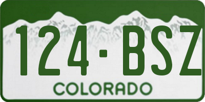 CO license plate 124BSZ