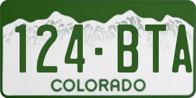 CO license plate 124BTA