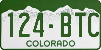 CO license plate 124BTC