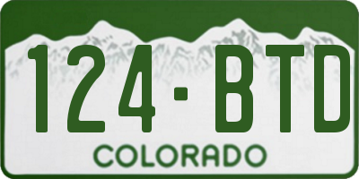 CO license plate 124BTD