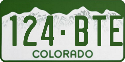 CO license plate 124BTE
