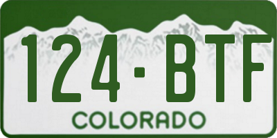 CO license plate 124BTF
