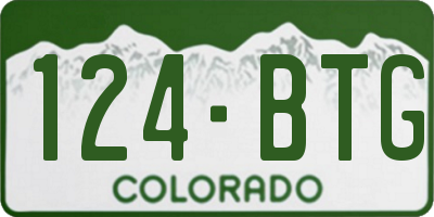 CO license plate 124BTG
