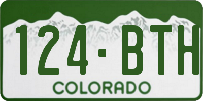CO license plate 124BTH