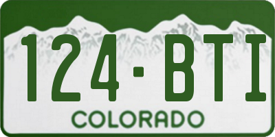 CO license plate 124BTI