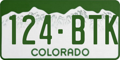 CO license plate 124BTK