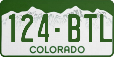 CO license plate 124BTL