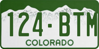 CO license plate 124BTM