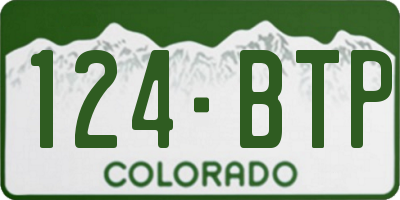 CO license plate 124BTP