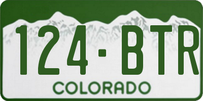 CO license plate 124BTR