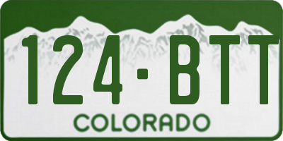 CO license plate 124BTT