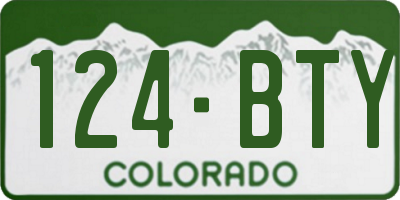 CO license plate 124BTY