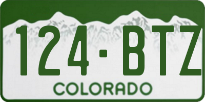 CO license plate 124BTZ