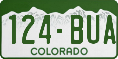 CO license plate 124BUA